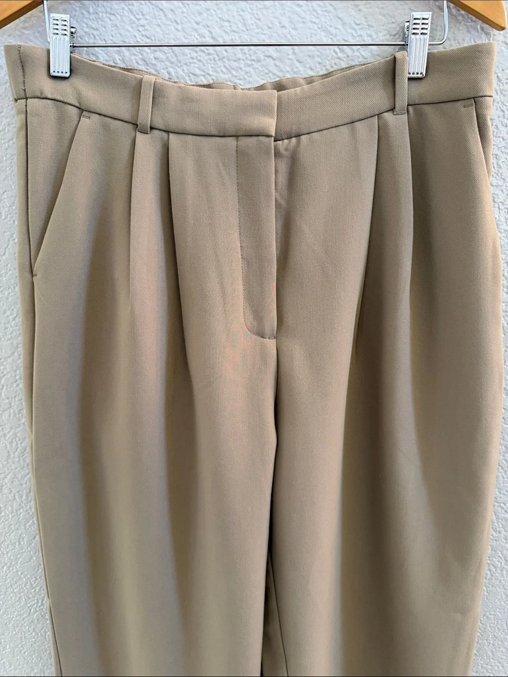 Abercrombie & Fitch Curved Sloane Tailored Trouser Pants Taupe Size 32 High Rise - Picture 3 of 7